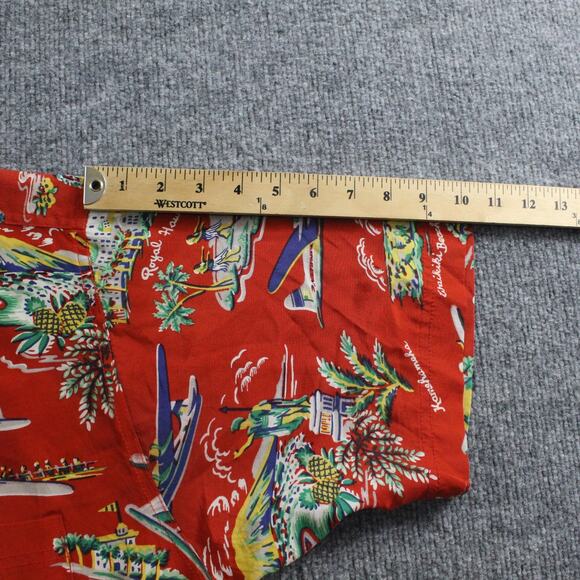 Avanti Shirt Mens XL Silk Hawaiian Aloha Camp Map Print Retro Colorful Tropical - Picture 6 of 7